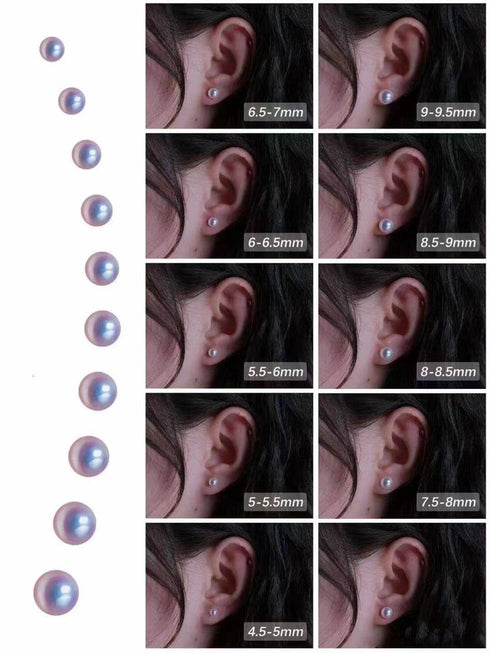 Black Button Freshwater Pearl Stud Earrings - May-Lynn